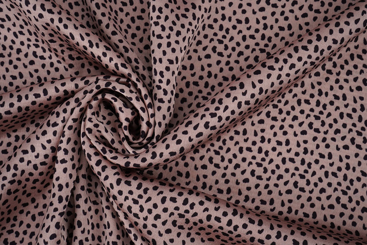 Satén Elástico Estampado Leopardo Bo Rosa
