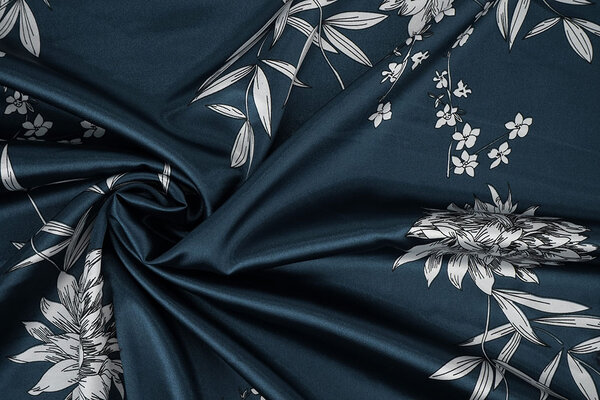 Stretch Satin Printed Flowers Sabrina