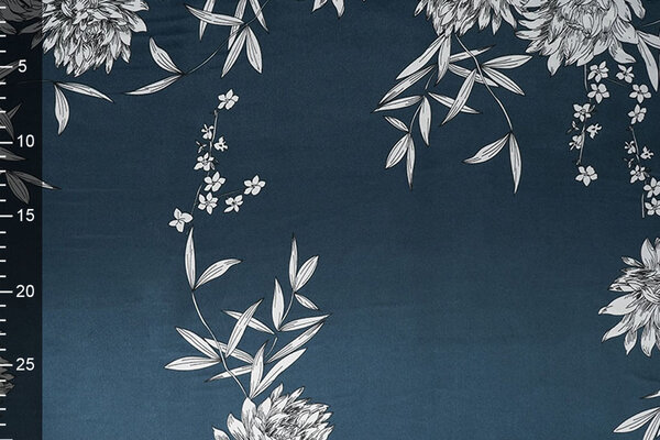 Stretch Satin Printed Flowers Sabrina