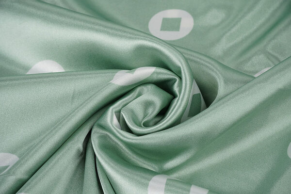 Stretch Satin Printed Pauline Green