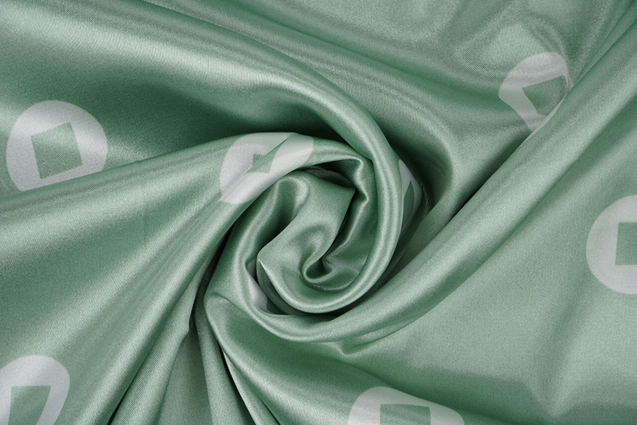 Stretch Satin Imprimé Pauline Vert