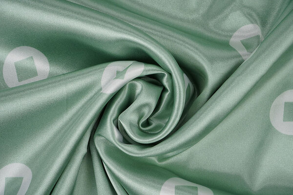 Stretch Satin Printed Pauline Green