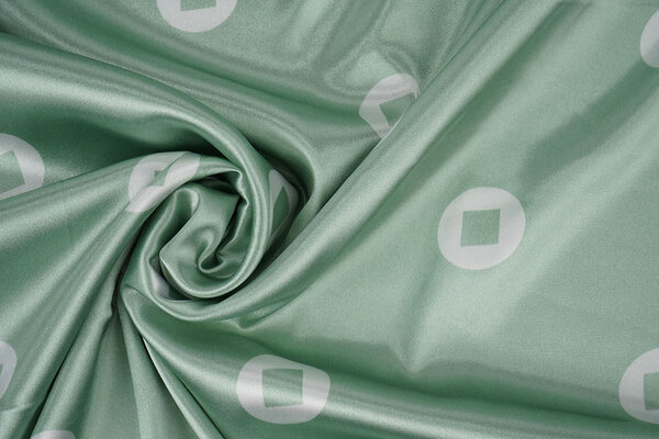 Stretch Satin Printed Pauline Green