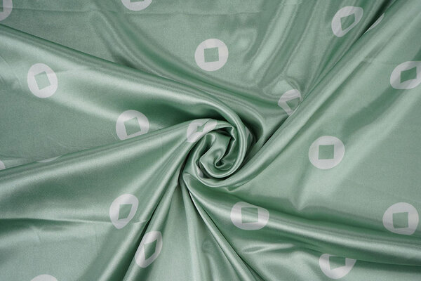 Stretch Satin Imprimé Pauline Vert
