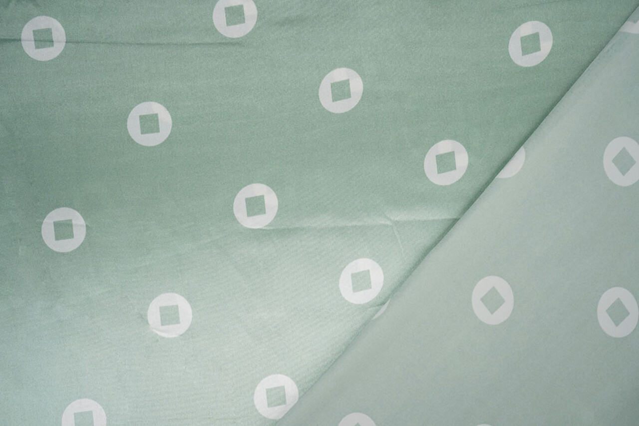 Stretch Satin Printed Pauline Green