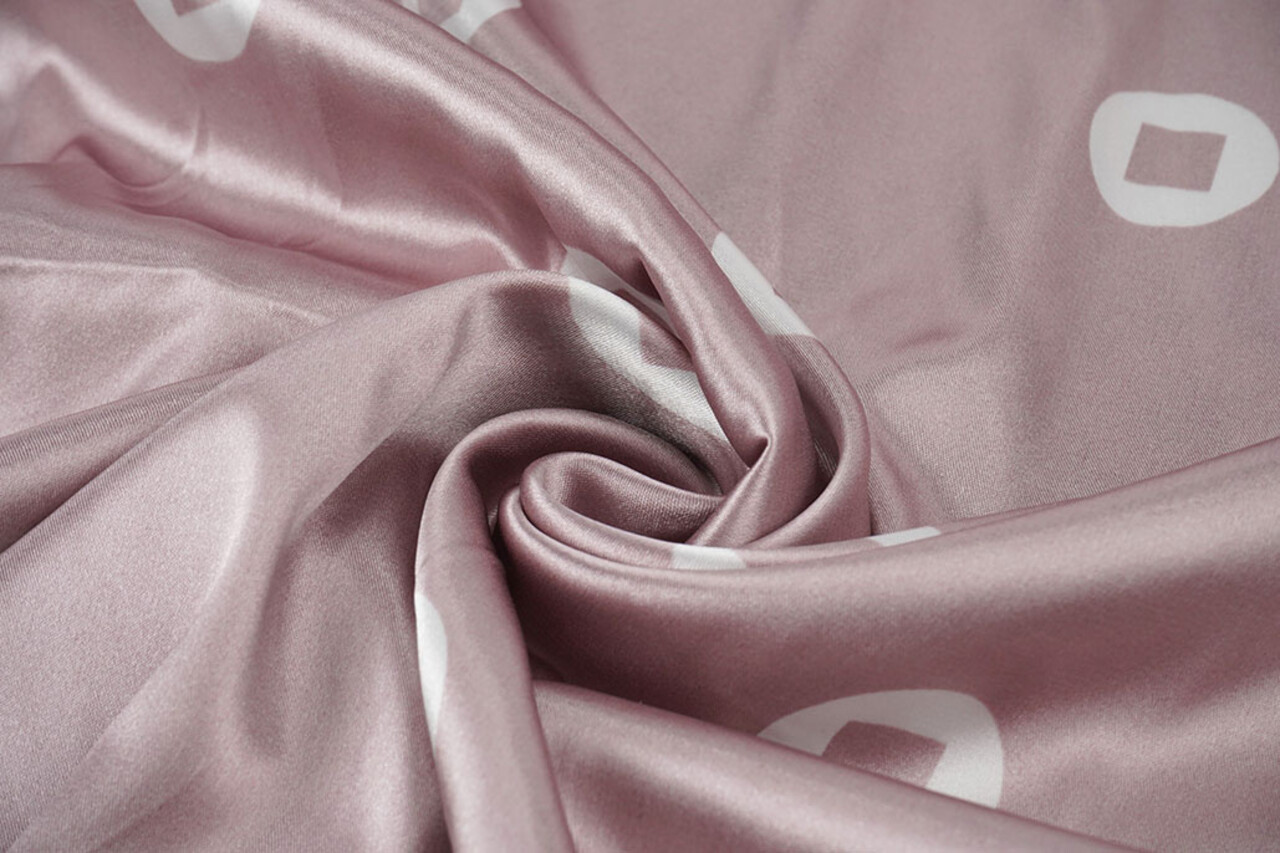 Satén Elástico Estampado Pauline Rosa Empolvado Satén Elástico Estampado Pauline Rosa Empolvado