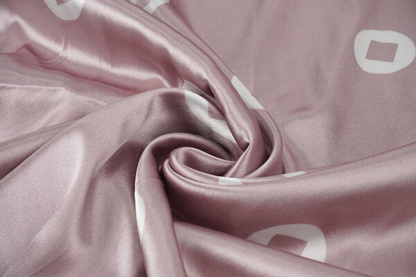 Stretch Satin Printed Pauline Powder Pink