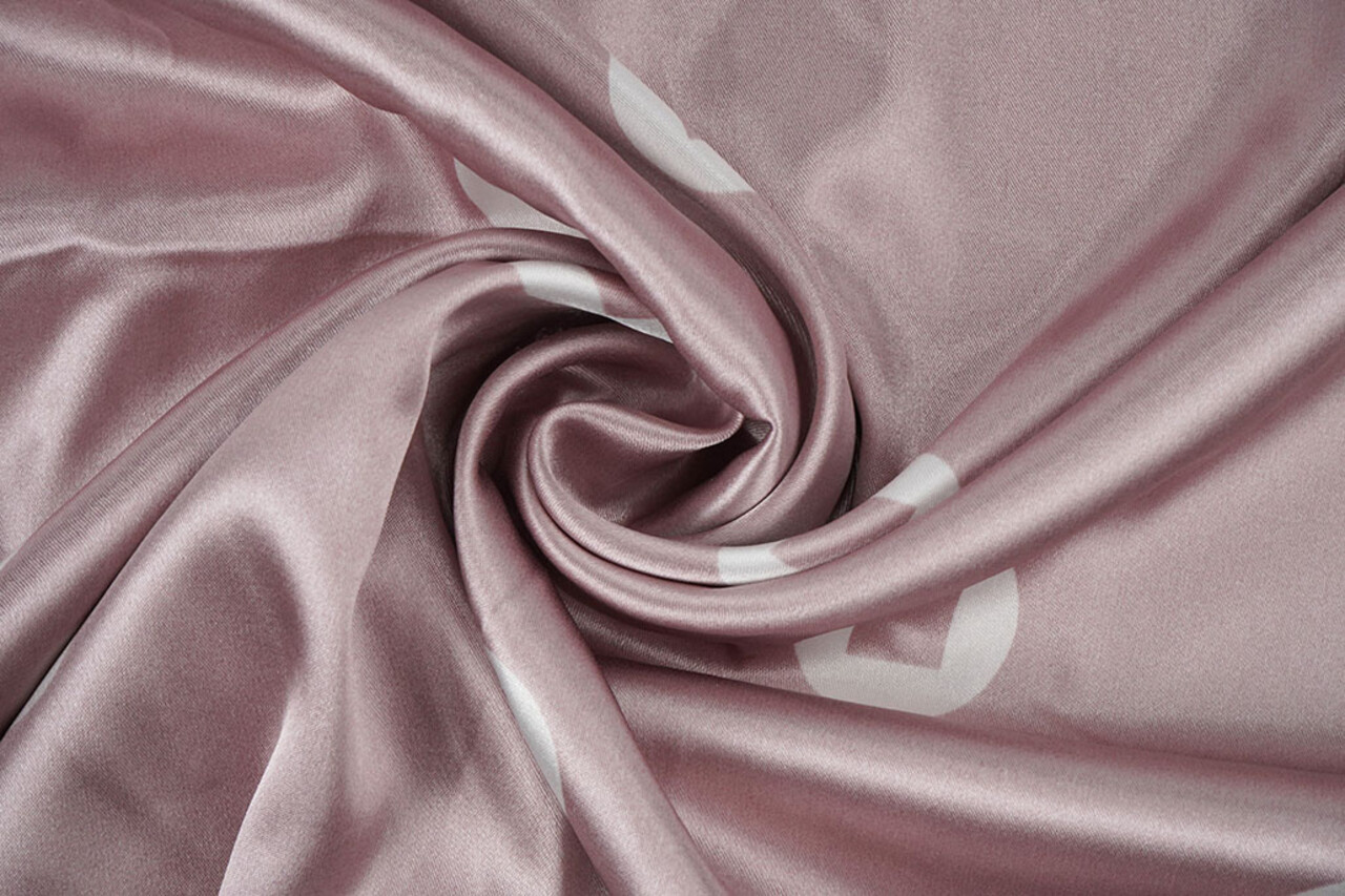 Stretch Satin Printed Pauline Powder Pink