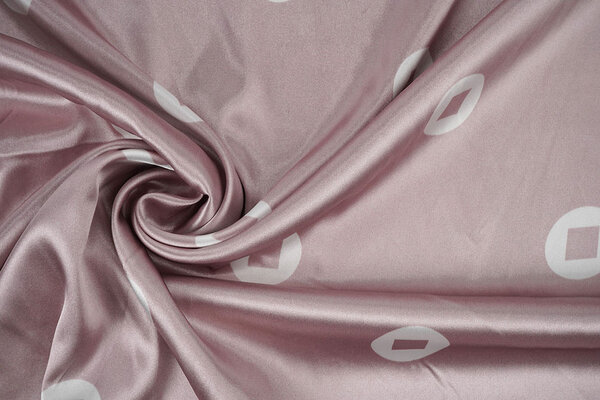 Stretch Satin Printed Pauline Powder Pink