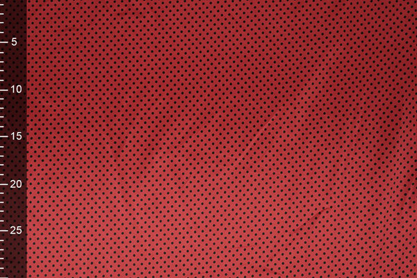 Stretch Satin Printed  Dots Red Black