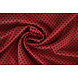 Stretch Satin Printed Dots Red Black Stretch Satin Printed Dots Red Black