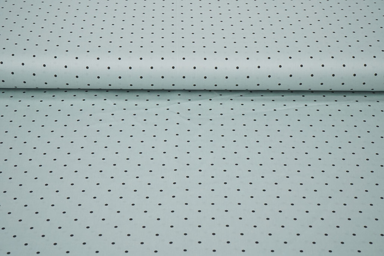 Stretch Satin Printed  Dots Light Old Mint Green