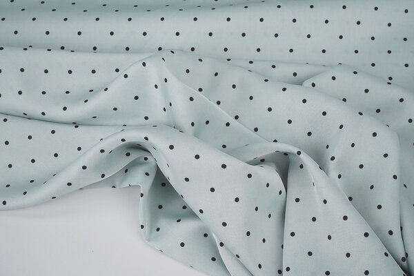 Satén Elástico Estampado Puntos Claro Antiguo Mintgroen