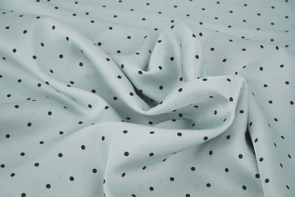 Stretch Satin Printed  Dots Light Old Mint Green