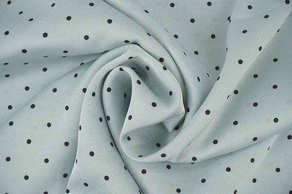 Stretch Satin Printed  Dots Light Old Mint Green