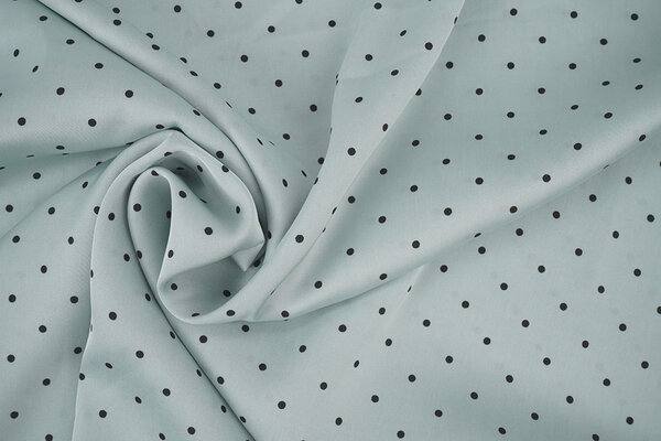 Stretch Satin Bedruckt Punkte Helles Alt-Mintgrün