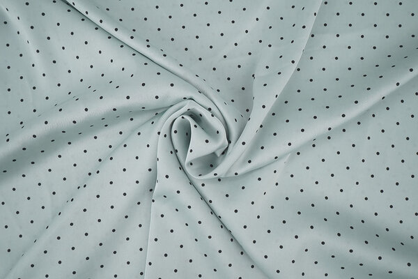 Stretch Satin Bedruckt Punkte Helles Alt-Mintgrün