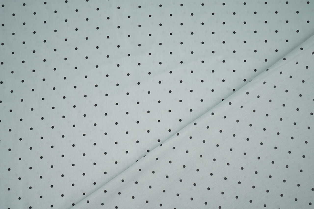 Stretch Satin Printed  Dots Light Old Mint Green