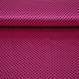 Stretch Satin Printed  Dots Cyclamen Black Stretch Satin Printed  Dots Cyclamen Black