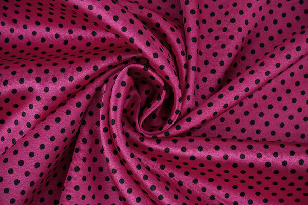 Stretch Satin Imprimé Pois Cyclamen Noir Stretch Satin Imprimé Pois Cyclamen Noir