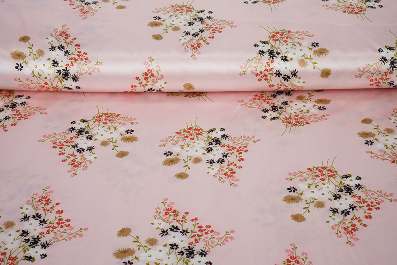 Stretch Satin Imprimé Fleurs Leslie Stretch Satin Imprimé Fleurs Leslie