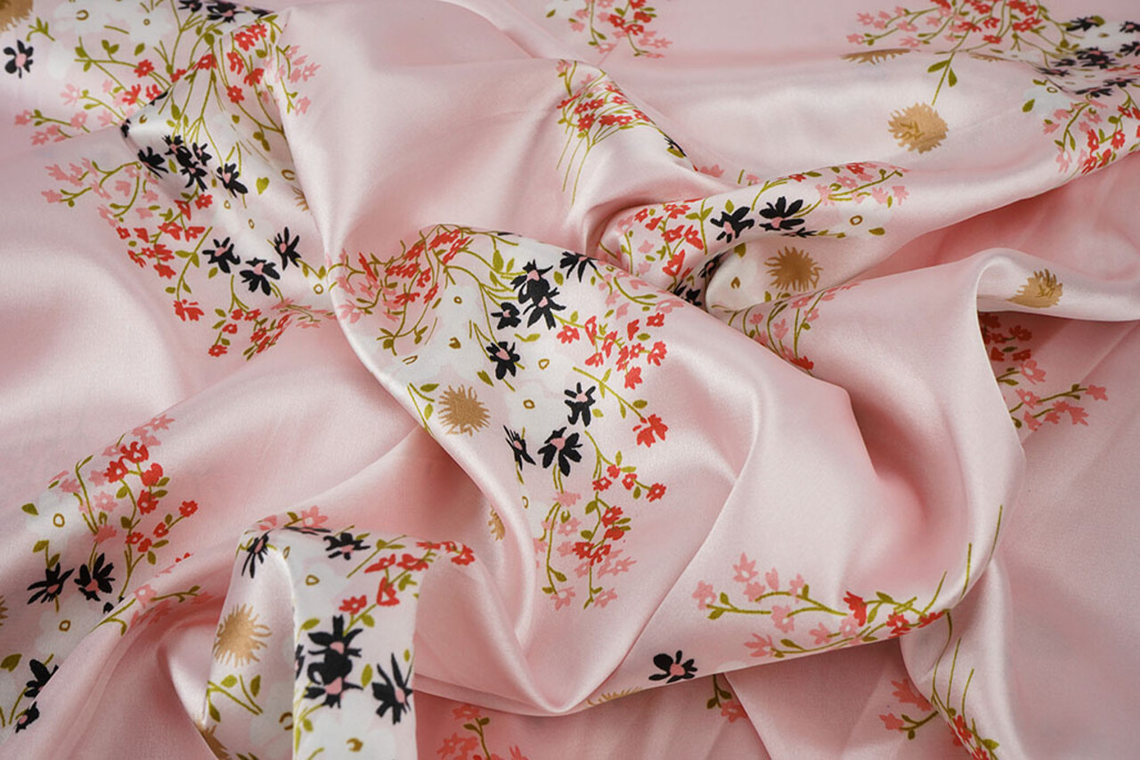 Stretch Satin Bedruckt Blumen Leslie