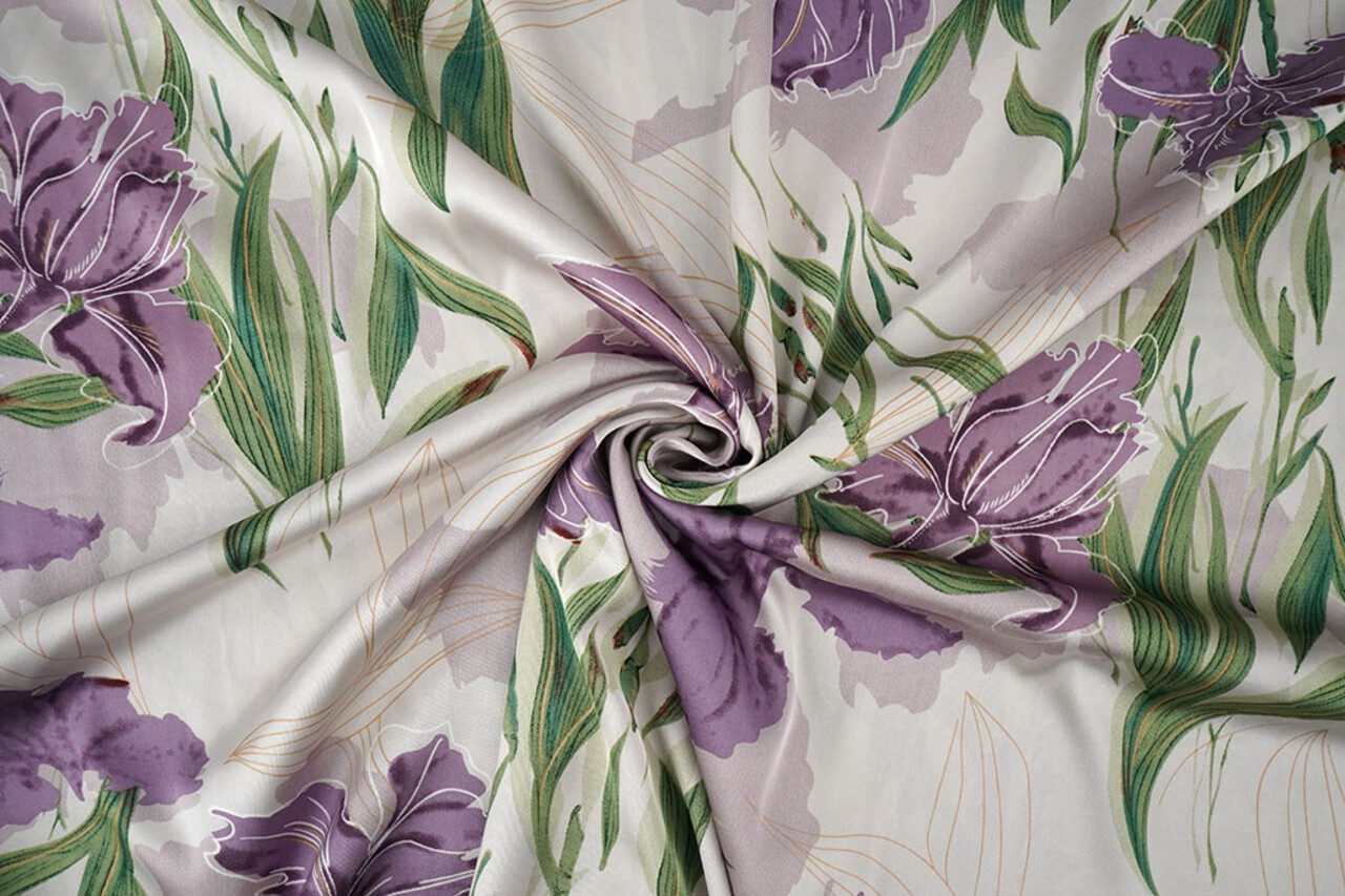 Stretch Satin Bedruckt Blumen Els Stretch Satin Bedruckt Blumen Els