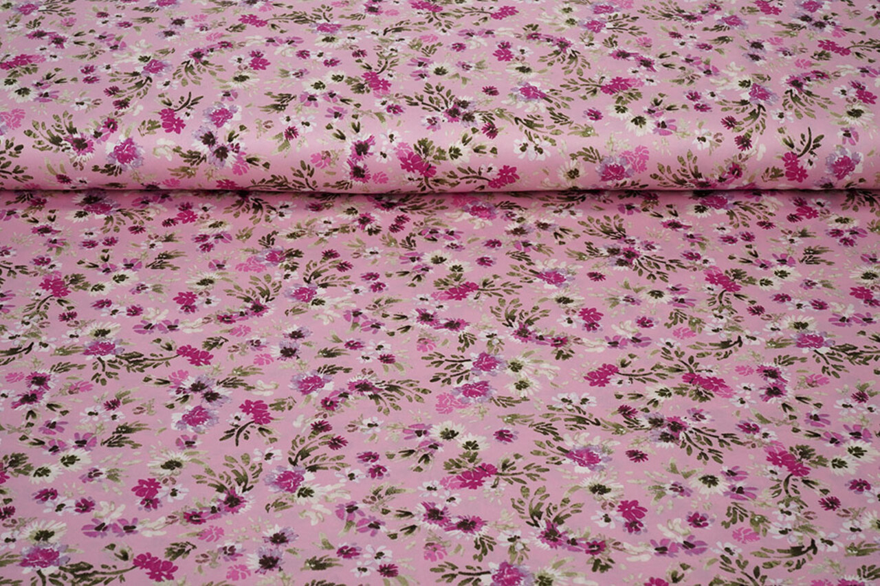 Stretch Raso Stampato Fiori Florine Stretch Raso Stampato Fiori Florine