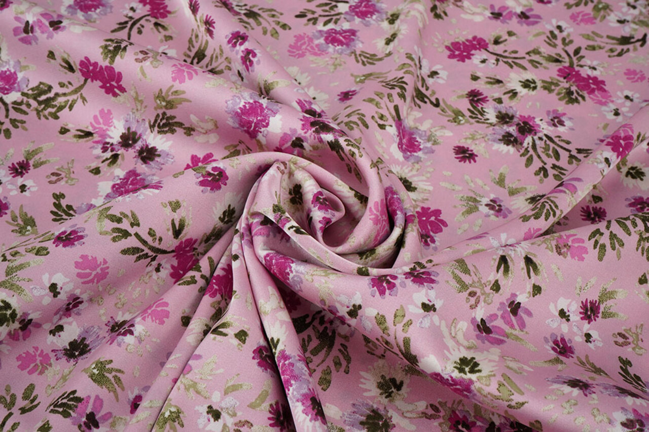 Stretch Raso Stampato Fiori Florine Stretch Raso Stampato Fiori Florine