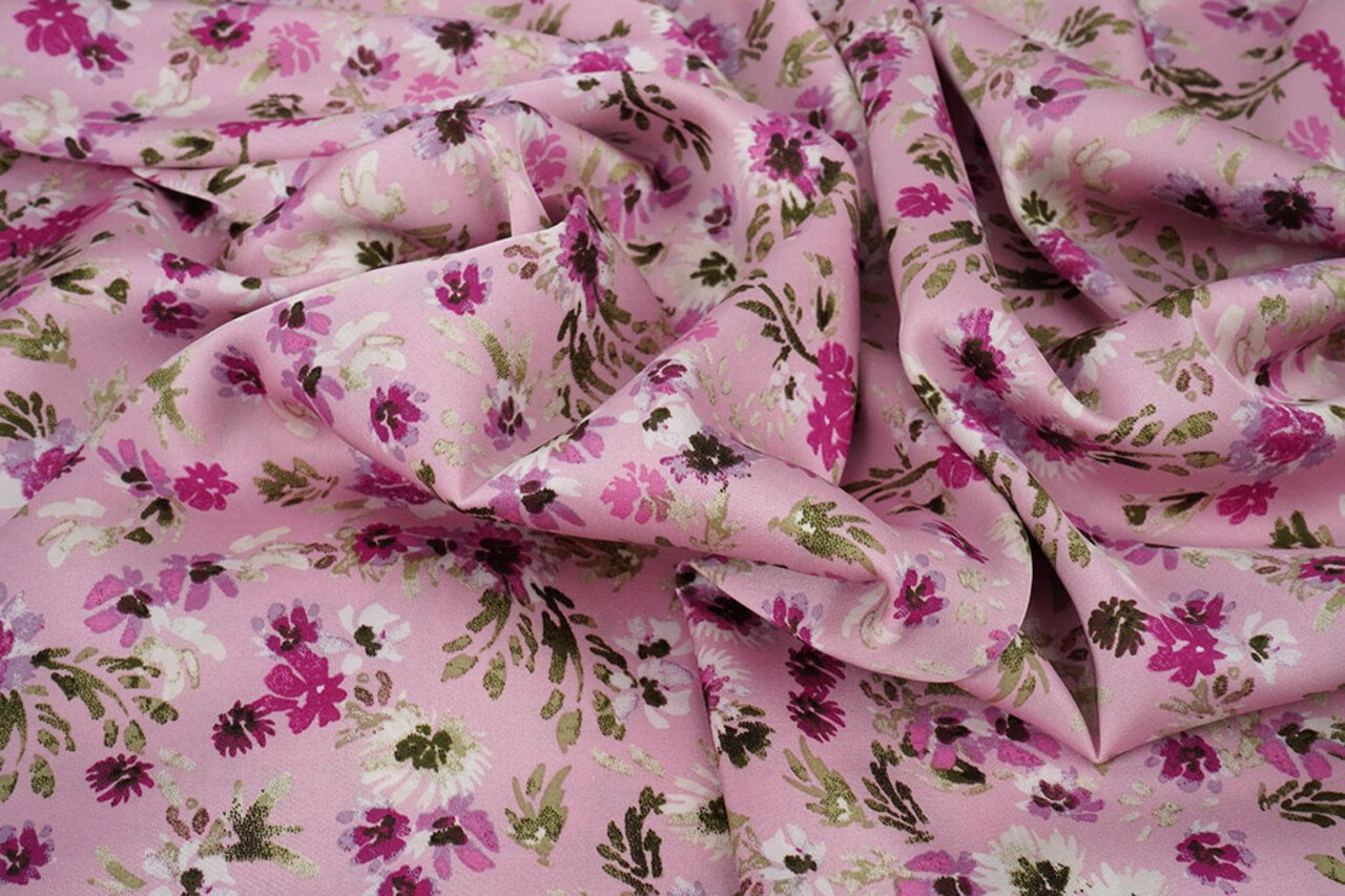 Stretch Satin Bedruckt Blumen Florine Stretch Satin Bedruckt Blumen Florine
