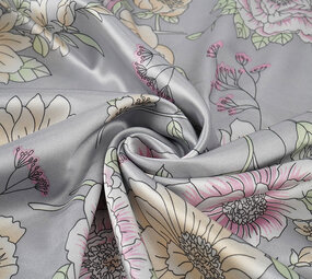 Stretch Raso Stampato Fiori Yvonne