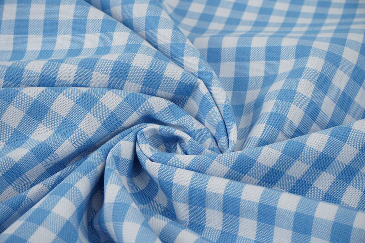 Vichy Traditionnel Carreaux 8 Mm Bleu Clair Vichy Traditionnel Carreaux 8 Mm Bleu Clair