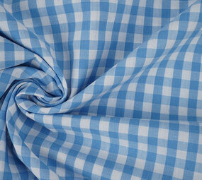 Gingham Check 8 mm Light Blue Gingham Check 8 mm Light Blue