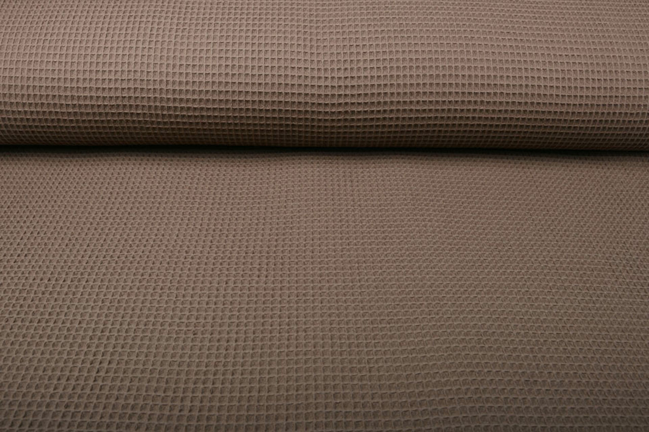 Oeko-Tex®  Waffle Pique Fabric Taupe Oeko-Tex®  Waffle Pique Fabric Taupe