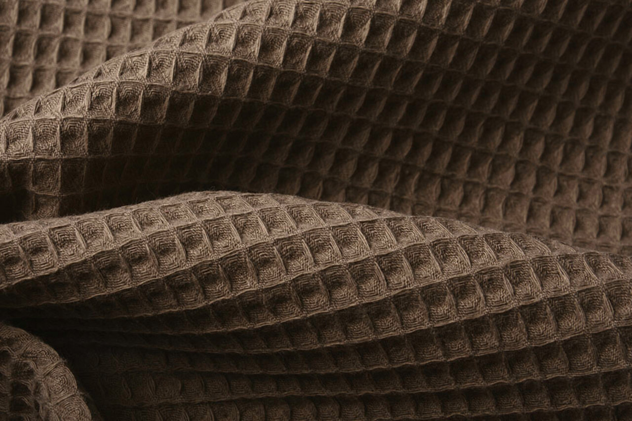 Oeko-Tex® Nid d’Abeille Coton Taupe Oeko-Tex® Nid d’Abeille Coton Taupe