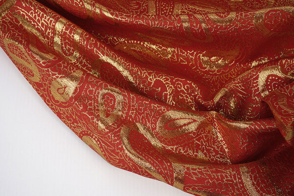 Brocado Paisley Rojo Brocado Paisley Rojo