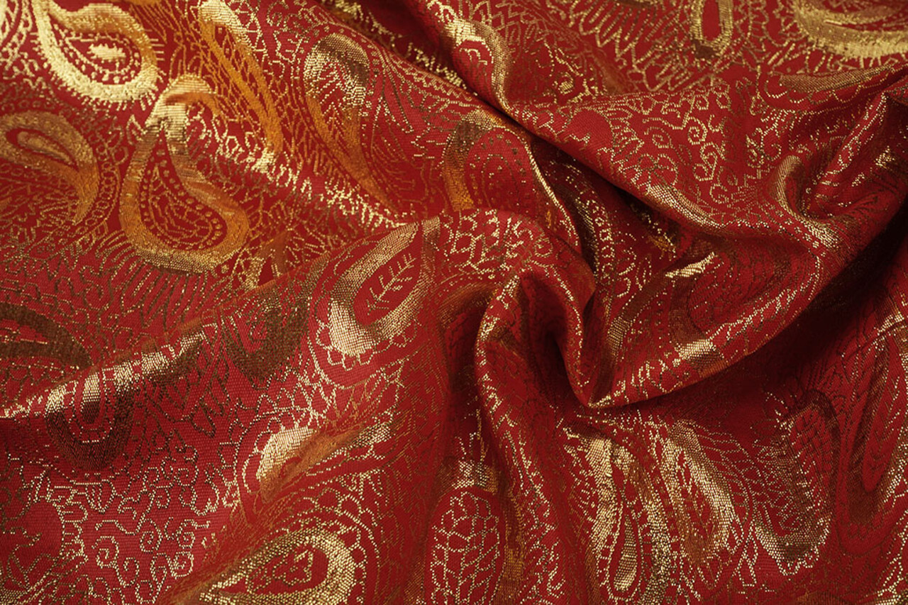 Brocado Paisley Rojo Brocado Paisley Rojo