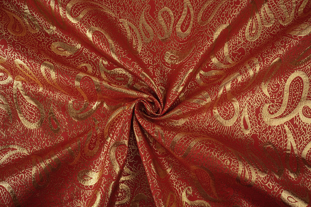 Brocado Paisley Rojo Brocado Paisley Rojo