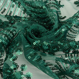 Mesh Geborduurd Pailletten Lizanne Zeegroen
