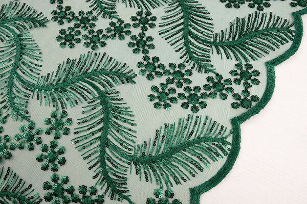 Mesh Embroidered Sequins Lizanne Sea Green