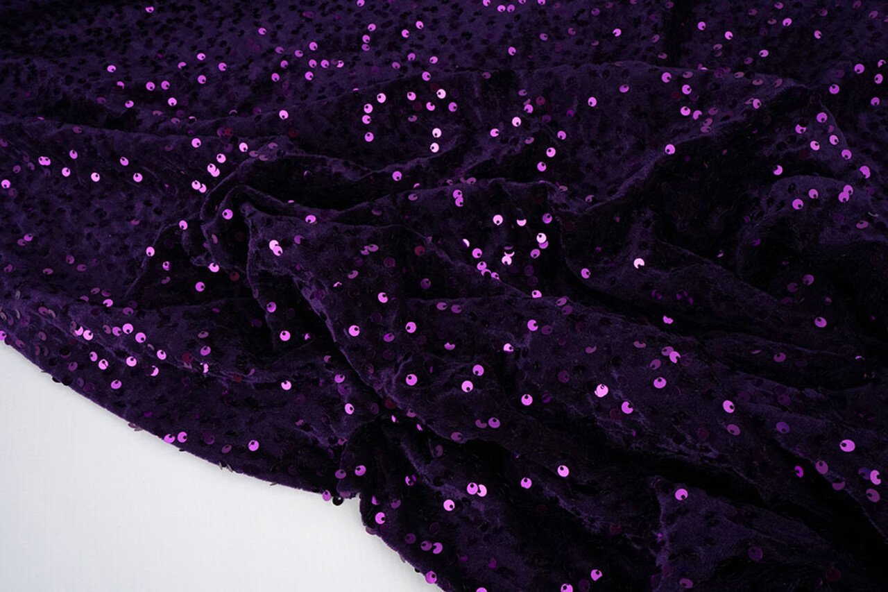 Sequins on Velvet Dark Purple Sequins on Velvet Dark Purple
