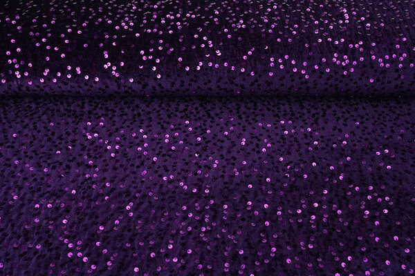Velours à Sequins Foncé Violet