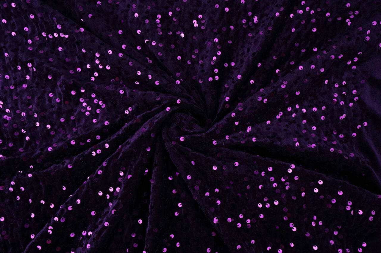 Velours à Sequins Foncé Violet