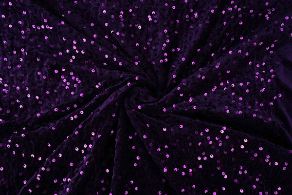 Pailletten auf Samt Dunkellila
