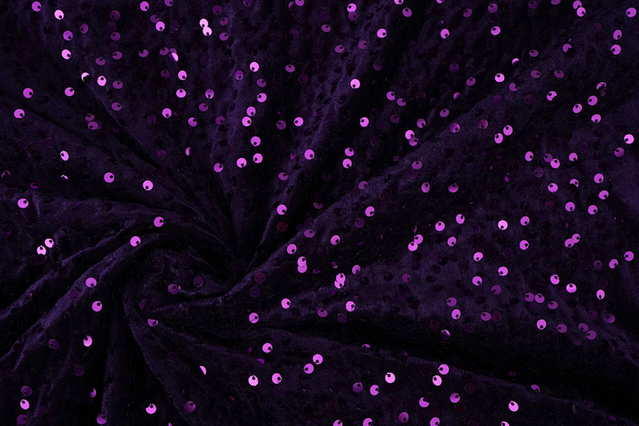 Velours à Sequins Foncé Violet