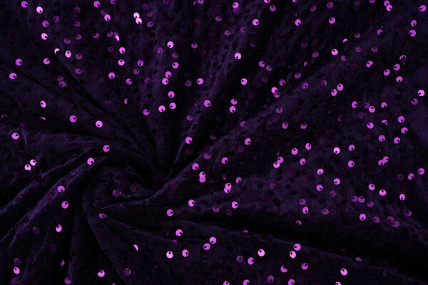 Paillettes su Velluto Scuro Viola