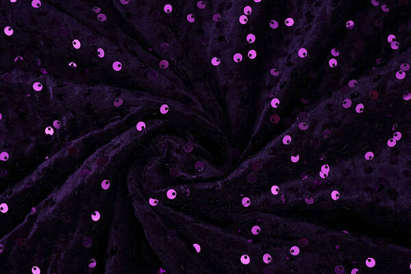 Lentejuelas sobre Terciopelo Morado Oscuro
