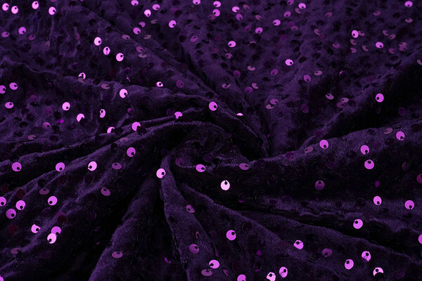Paillettes su Velluto Scuro Viola