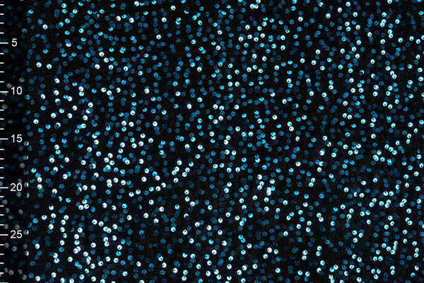 Pailletten auf Samt Schwarz - Aqua