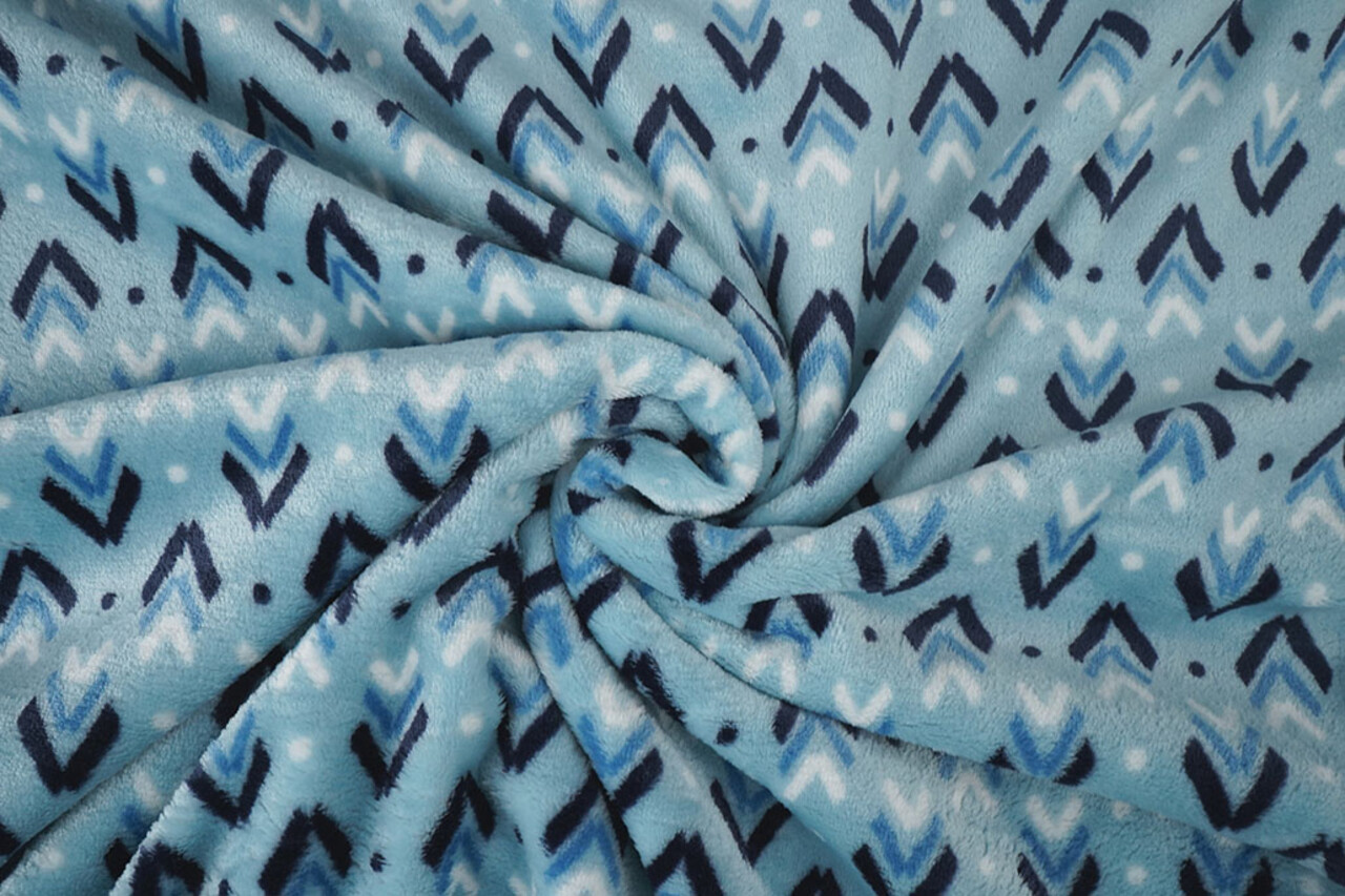 Flanelle Polaire Geometrisch Bleu